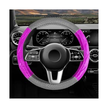 Imagem de MTRPS Capa de volante, protetor de roda de carro de couro antiderrapante com aderência confortável, capa de seda gelada respirável para quatro estações, ajuste universal, volantes de 35,5 cm 1/5.1