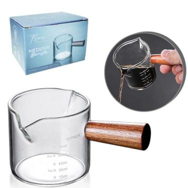 Imagem de Copo Medidor de Vidro com Pegador de Bambu – Medidas Precisas para Cozinha, Confeitaria e Bebidas