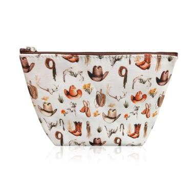 Imagem de Mini Momo Bolsa de maquiagem organizadora de viagem bolsa de higiene feminina pequena estojo cosmético para bolsa, bolsa de armazenamento de tecido fofo, Bolsa de maquiagem pequena - Western