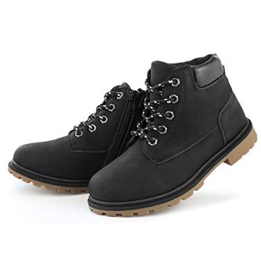 Imagem de Hawkwell Bota de trabalho infantil clássica com zíper à prova d'água (bebê/criança pequena/criança grande), Preto 2092, 21