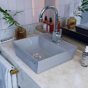 Imagem de Cuba Apoio Angular Quadrada Volcano Aq33w Cinza