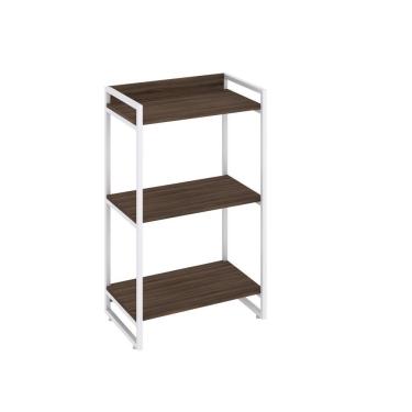 Imagem de Estante Kuadra 60x40x104cm C/03 Prateleiras Nogal / Est.branca Nogal / Est.branca