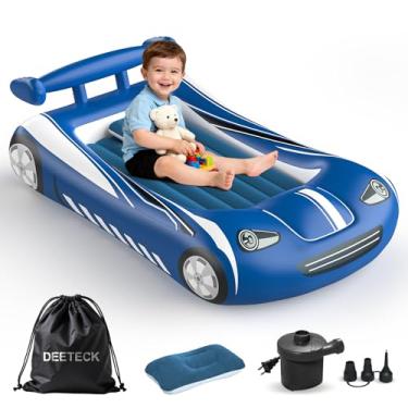 Imagem de Deeteck Cama inflável para viagem infantil – Colchão de ar infantil portátil para acampamento, viagem ou festa do pijama, bomba incluída