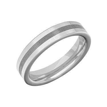 Imagem de Brilliant Expressions Aliança de casamento masculina de carboneto de tungstênio 5 mm cinza acabamento polido perfil plano ajuste confortável anel durável, Carboneto de tungstênio, Sem pedra preciosa
