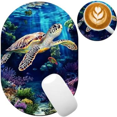 Imagem de TOEMZTFT Mouse pad pequeno, portátil, fundo de borracha antiderrapante à prova d'água, adequado para mouse sem fio, bandeja de teclado para laptop para homens e mulheres, viagens de escritório 18 x 27