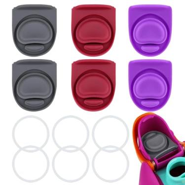 Imagem de 6 anéis de vedação e 6 peças de rolha de substituição para Owala FreeSip 680.4 g 947.2 g, tampa de vedação de silicone para garrafa de água Owala 16/19/24/32/1,134 g tampa de inserção de tampa de boca