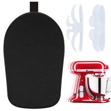 Imagem de Tapete deslizante para Kitchenaid Stand Mixer Slider Mat com organizadores de cabos dobráveis para aparelhos KitchenAid 6-8 Qt (tapete deslizante + transparente, 4,5-5 litros)