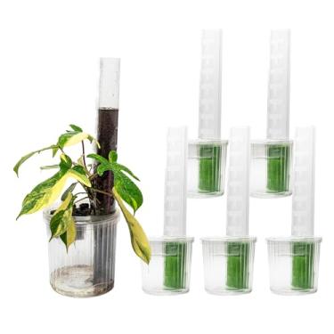 Imagem de THICCLY GrowLid médio 5 peças (transparente) – Sistema hidropônico de cultivo hidropônico de plástico autoirrigável em forma de D, kit hidropônico de musgo, suporte de plantas Monstera, filodendro e