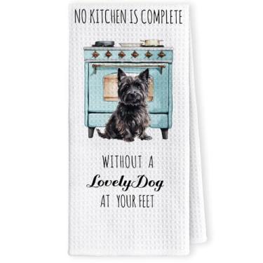Imagem de LKETW Toalhas de cozinha engraçadas Black Cairn Terrier - Toalha de mão para presentes de Cairn Terrier, presentes para donos de mãe, pai, presente para amantes de animais de estimação, toalha de chá