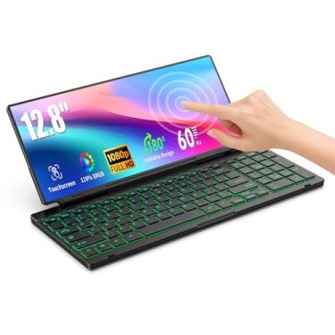 Imagem de GWSGUT Monitor portátil de 12,9 polegadas com teclado, extensor de tela com teclado portátil silencioso, monitor USB-A tipo C para laptop, desktop, mini PC, MacBook