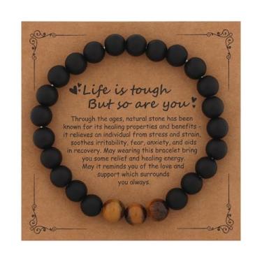 Imagem de Pulseira de contas inspiradora Life is Tough But So Are You Friends Sister Jewelry Get Well Soon Presente para mulheres, One Size, Generic, Sem Pedra Preciosa