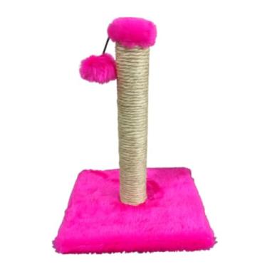 Imagem de Brinquedo para gata e gato felino, poste de 50 cm arranhador de sisal. (rosa pink)