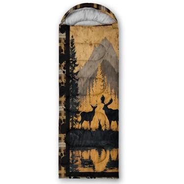 Imagem de AILONEN Saco de dormir para acampamento de caça de veados, leve e impermeável, clima quente e frio para 3 estações, compressão portátil para viagem com bolsa de transporte compacta