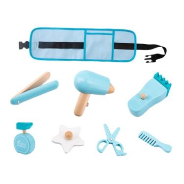 Imagem de MERIGLARE Cinto de ferramentas para crianças, brinquedo de simulação de penteados, brinquedos de atividades motoras, brinquedos de salão de beleza de madeira