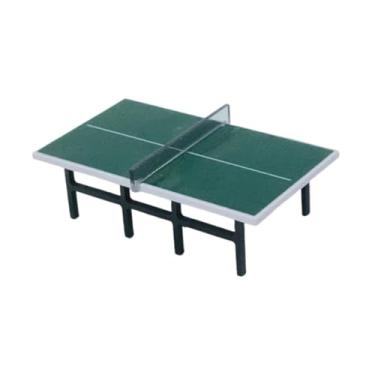 Imagem de harayaa Mesa de tênis de mesa em miniatura, escala 1/87, para decoração de casa de bonecas, brinquedo para presente, vitrine ou cenário de jardim de fadas, Verde