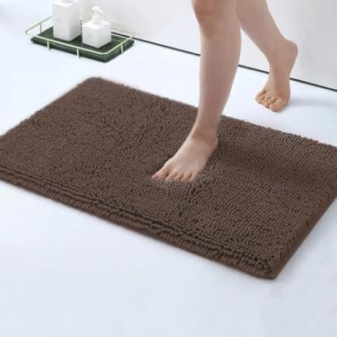 Imagem de Kit Tapete de Banheiro Bolinha Macarrão Antiderrapante 40x60cm - Microfibra Super Absorvente(4 Unidades,Marrom)