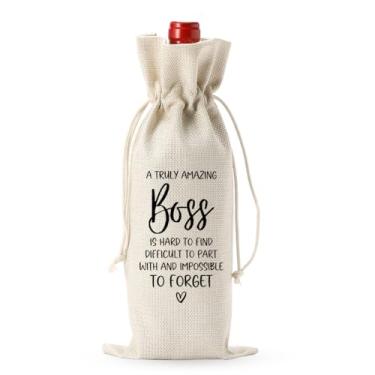 Imagem de Presentes de chefe para mulheres e homens, presente de despedida para o dia do chefe, Natal, Ação de Graças, presente para chefe, supervisor, presente, reutilizável, estopa de vinho, bolsa de cozinha