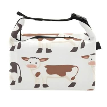 Imagem de STAYTOP Lancheira fofa de vaca com fivela de alça, lancheira isolada para meninos e meninas, lancheira térmica para trabalho escolar