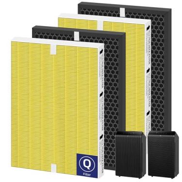 Imagem de Pulluty Filtro purificador de ar 5510 5520 HEPA Pet Care Q substituição para purificador de ar Winix 5510 5520 Plasmawave H13 Filtro de carbono HEPA verdadeiro, # 1712-0123-00, conjunto de 2