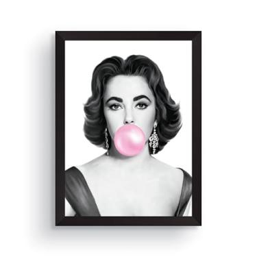 Imagem de quadro elizabeth taylor mulheres famosas pop art decorativo eucatex 30x40