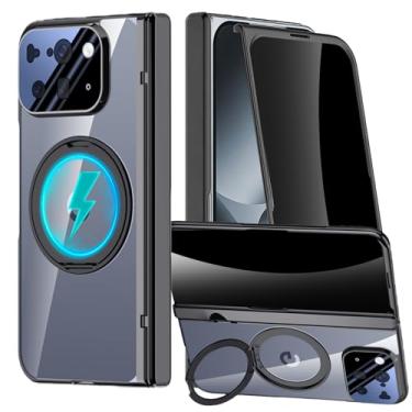 Imagem de YQODSZ Capa magnética dobrável para Google Pixel 10 Pro com suporte de anel giratório de 360°, compatível com proteção de tela Magsafe anti-espião, capa de cobertura total para Google Pixel 10 Pro