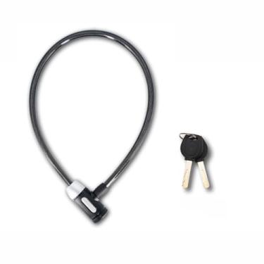 Imagem de Trava de aço para bicicleta, cabo de aço resistente ao desgaste de 1,27 cm de espessura, antifurto e seguro, com 2 chaves para equipamentos ao ar livre, bicicletas, scooters, bicicletas elétricas