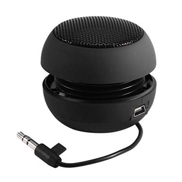 Imagem de ZJchao Alto-falante Portátil Mini Alto-falante Com Bateria Integrada Conector de áudio de 3,5 Mm para Celular MP3 PC para Viagens Ao Ar Livre Leve Design Compacto Retrátil (Preta)