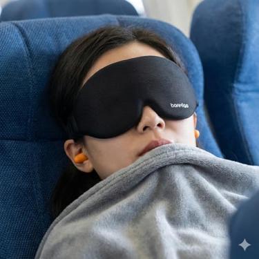 Imagem de Máscara De Dormir Premium 3D Acolchoada, Bloqueia 100% Da Luz, Com Alça Ajustável, Espuma De Memória, Para Sono Profundo, Enxaqueca E Viagens, Marca VARENZIA