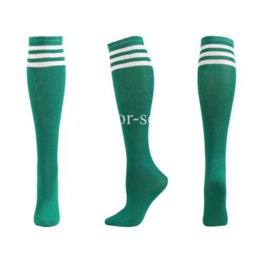 Imagem de Meias De Compressão Masculinas Até O Joelho Antiderrapantes Listradas 