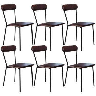 Imagem de Kit 06 Cadeiras Estofada Para Sala De Jantar Liora Preto C01 material 