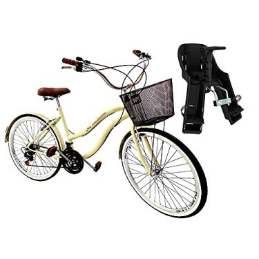 Imagem de Bicicleta Aro 26 Retrô, Vintage C/Cadeirinha Infantil Preto
