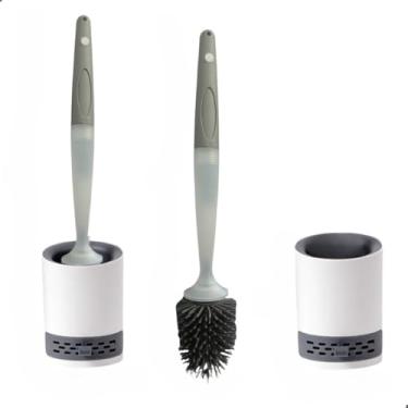 Imagem de Escova de Silicone para Vaso Sanitário com Suporte de Parede - Limpeza Privada Suave sem Arranhões, Higiênica, Ideal para Banheiro Residencial,