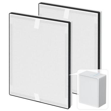 Imagem de 2 pacotes de filtro de substituição KJ102 compatível com purificador de ar Mooka KJ102 para casa grande sala de até 1300 pés², pré-filtro lavável 3 em 1, HEPA e filtro de carvão ativado
