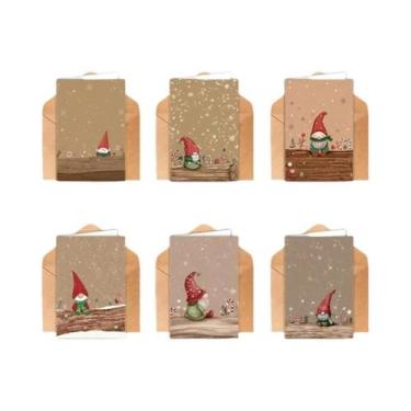 Imagem de Cartões De Natal Red Hat 12 Peças 6 Envelopes 6 Cartões Ou 24 Peças 12