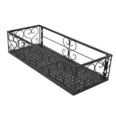 Imagem de GLOGLOW Rack de Flores para Varanda, Cabide de Ferro Forjado para Exibição de Plantas Internas e Externas, Resistente e Com Economia de Espaço, Bom para Janelas e Jardins (Adequado para grades de