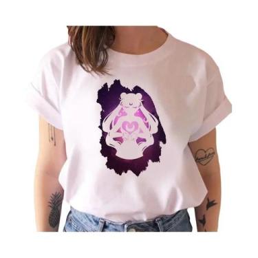 Imagem de Camiseta Feminina Estilo Harajuku Anos 90 Com Estampa De Gato Kawaii, 