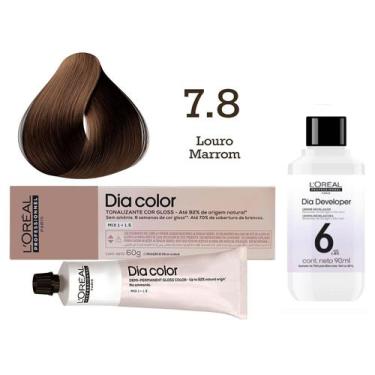 Imagem de Tonalizante Dia Color 7.8 Louro Marrom + Emulsão Reveladora 6v  L'Oréa