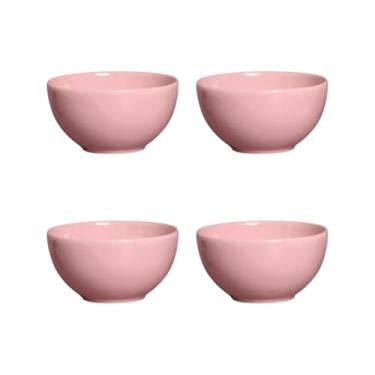 Imagem de Kit Cumbuca Tigela Porcelana Colorida Rosa 440ml Caldos & Sopas Petiscos| Para Caldos, Açaí, Iogurte, Organização e Presente Feminino