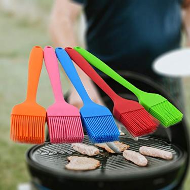 Imagem de Pincéis de Massa Silicone para Cozinha Carne Churrasco Óleo Creme Bolo Pão Peru Baster Ferramentas com Corpo Integrado Cabo Aço Incorporado Pincel Fle