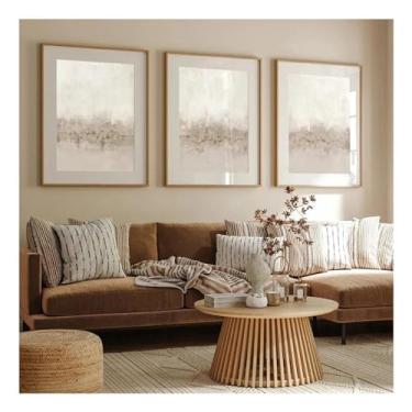 Imagem de Arte de parede estética abstrata moderna escandinava minimalista HD tela aquarela pôsteres impressões casa sala de estar decoração - (30x50cmX3) 30.5x50.8 cm sem moldura