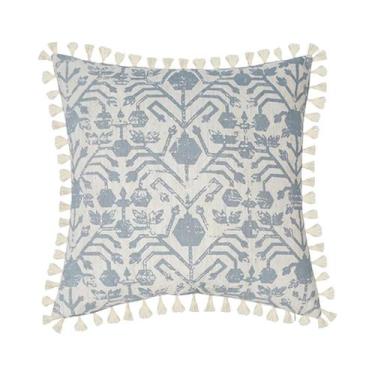 Imagem de Capas De Almofadas Com Estampa Geométrica Azul Claro Com Franjas Para 