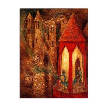 Imagem de Zeichn8u Remedios Varo Paintings The task Remedios Varo Pôster de parede Surrealismo Arte em tela para sala de estar escritório decoração de parede presente pronto para pendurar 90 x 70 cm (91.4x71.1
