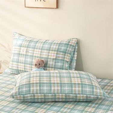 Imagem de Fronha xadrez estilo INS, design quadriculado, tamanho único e duplo, compatível com hotel, quarto, dormitório, casa, presente, estilo 2