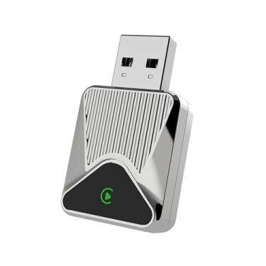 Imagem de Adaptador CarPlay e Android Auto Sem Fio 2 em 1, USB/Type-C Plug & Play, Compatível com iOS (iPhone) e Android, Converte CarPlay com Fio em Wireless, Mini Dongle Automotivo (Branco, 4182S)