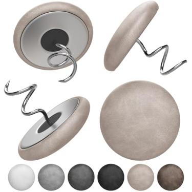 Imagem de MAICOBI Alfinetes torcidos de estofamento de couro para saias de cama – pacote com 12 suportes de tecido e tachas para capas de sofá, poltronas e costura DIY – Acessórios de estofamento com design de