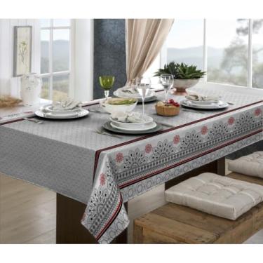 Imagem de Toalha de Mesa Linhão Rústica Oxford - Estampada, 4, 6 e 8 Lugares, Durável e Elegante para Cozinha ou Sala de Jantar(Mandala,250x1,40)