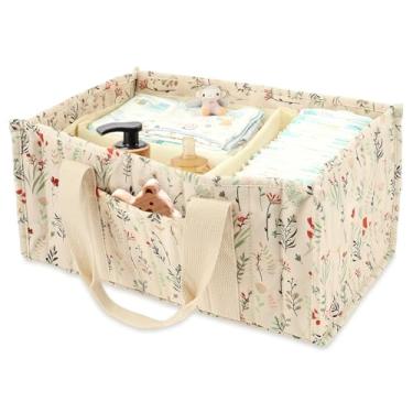 Imagem de Organizador de fraldas, organizador de fraldas, organizador de fraldas para estação de fraldas, cesta de armazenamento elegante para recém-nascidos, essencial para chá de bebê, presente para meninas