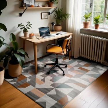 Imagem de 1 Tapete Escritório Grande Antiderrapant 150X200 Js Do Zi Vr (M35 Taupe Bege - Geométrico Moderno)