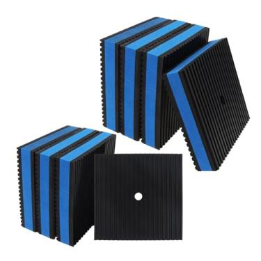 Imagem de CLAHJQX 8 unidades de almofada antivibração de borracha 10 x 10 x 19 cm, almofadas de borracha com nervuras resistentes com orifício para HVAC/compressor de ar/lavadora e secadora/unidades de ar