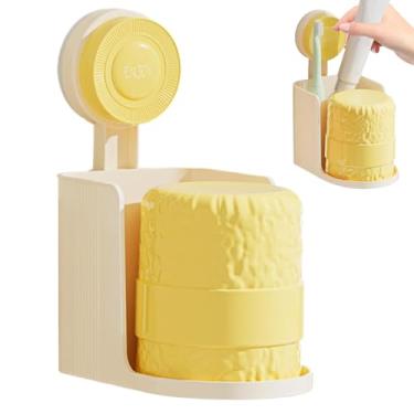 Imagem de Suporte para escova de dentes para banheiro, porta-escovas para banheiros - Suporte para pasta de dente sem broca Copo de escova de dentes multifuncional - Suporte elétrico para escovação de dentes qu